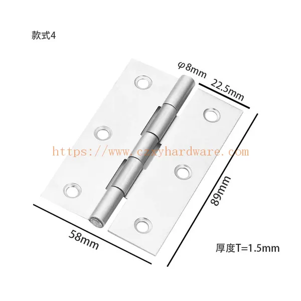 3.5 Inch High Quality Wholesale Custom Cheap Adjustable Butt Hinges 89*58*1.5Mm Door Butt Hinge